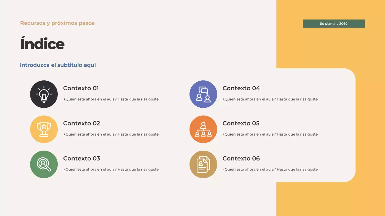 Presentación ilustrada de los valores familiares de Orange
