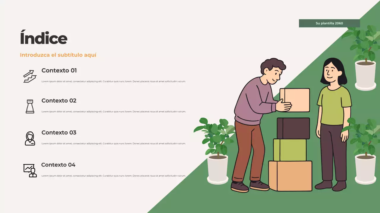 Presentación ilustrada de los valores familiares de Orange