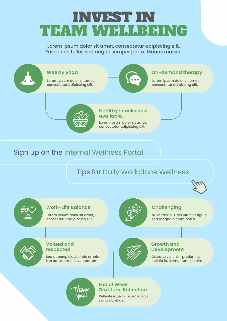 Blue and Green Modern Workplace Wellness Program Promotion Poster