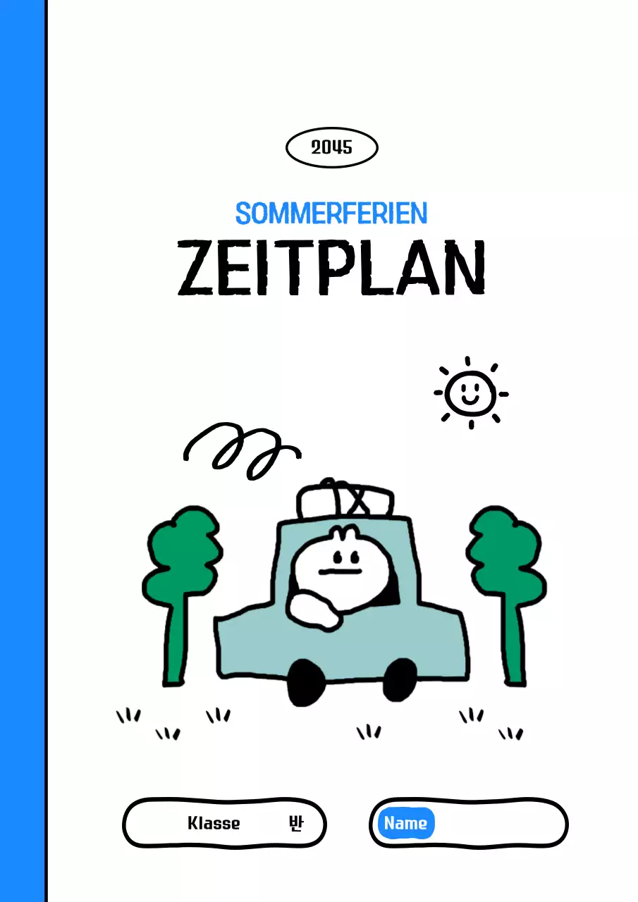 Himmelblauer einfacher Urlaubsplaner