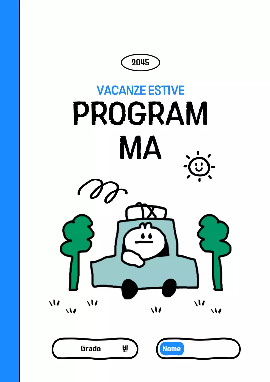 Planner di vacanze semplice blu cielo