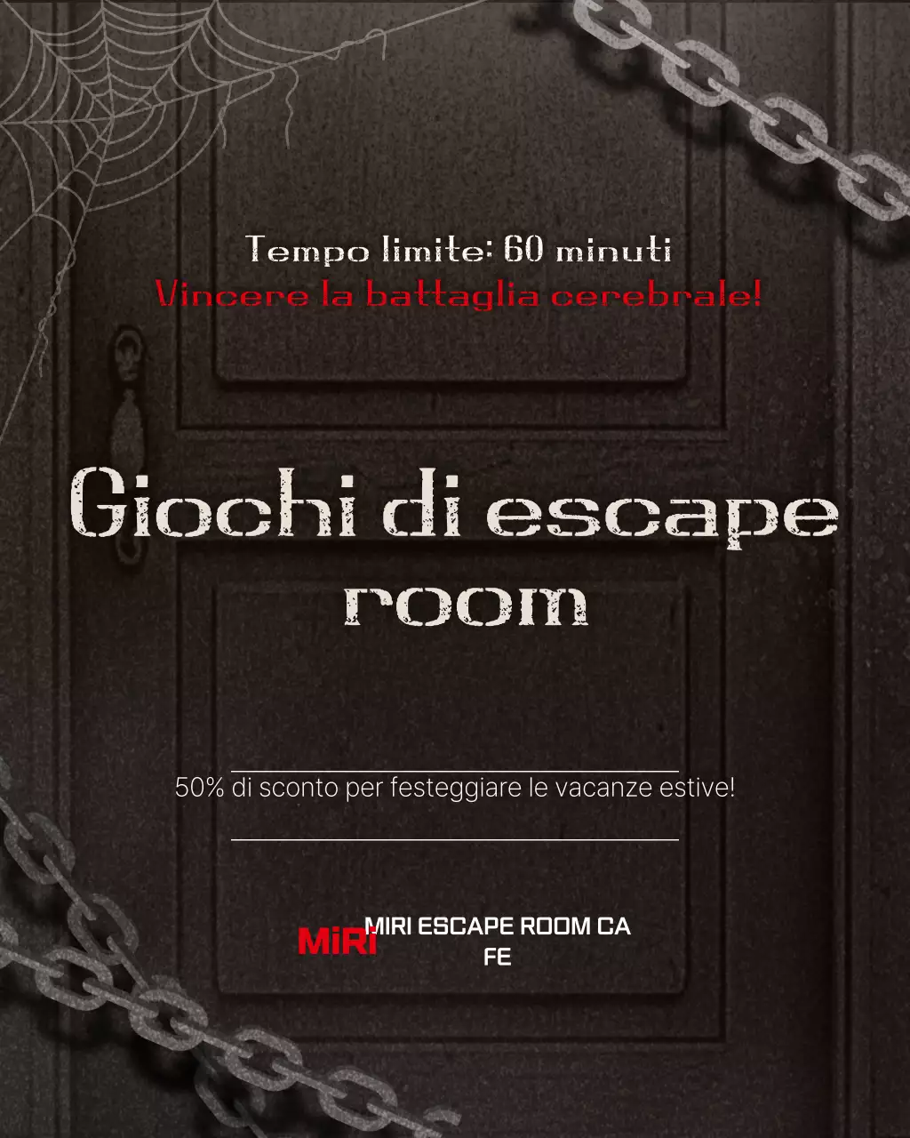Promozione del gioco Escape Room Red and Black Fantasy