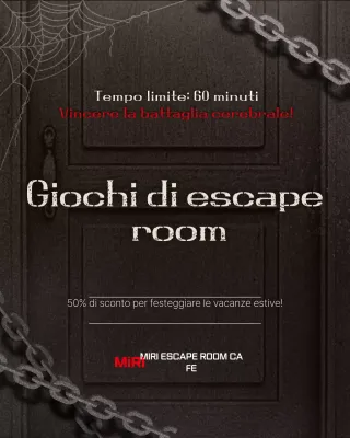 Promozione del gioco Escape Room Red and Black Fantasy