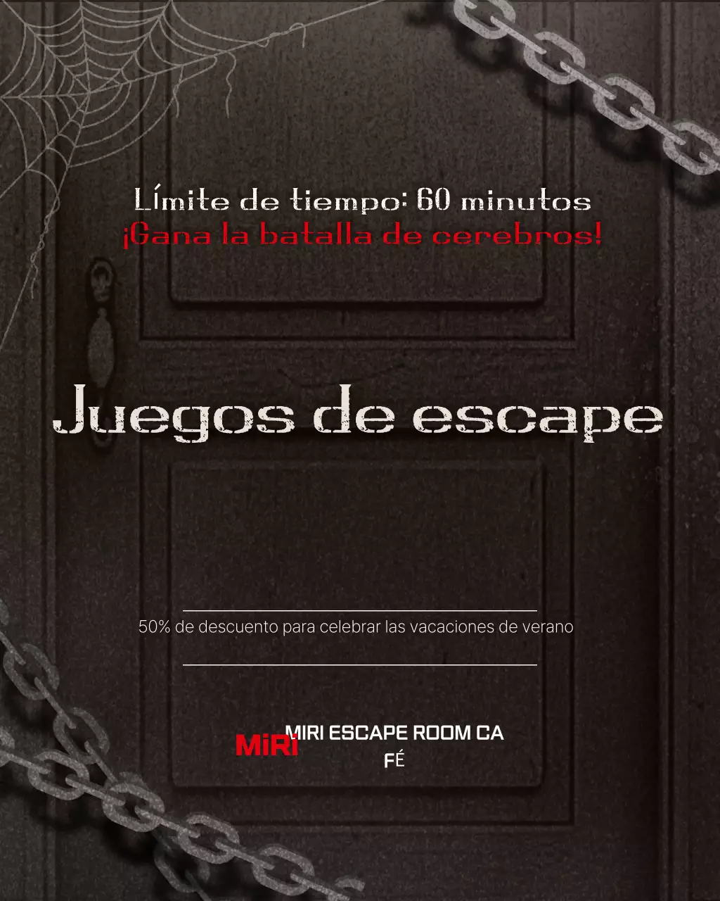 Promoción del juego de escape room Red and Black Fantasy