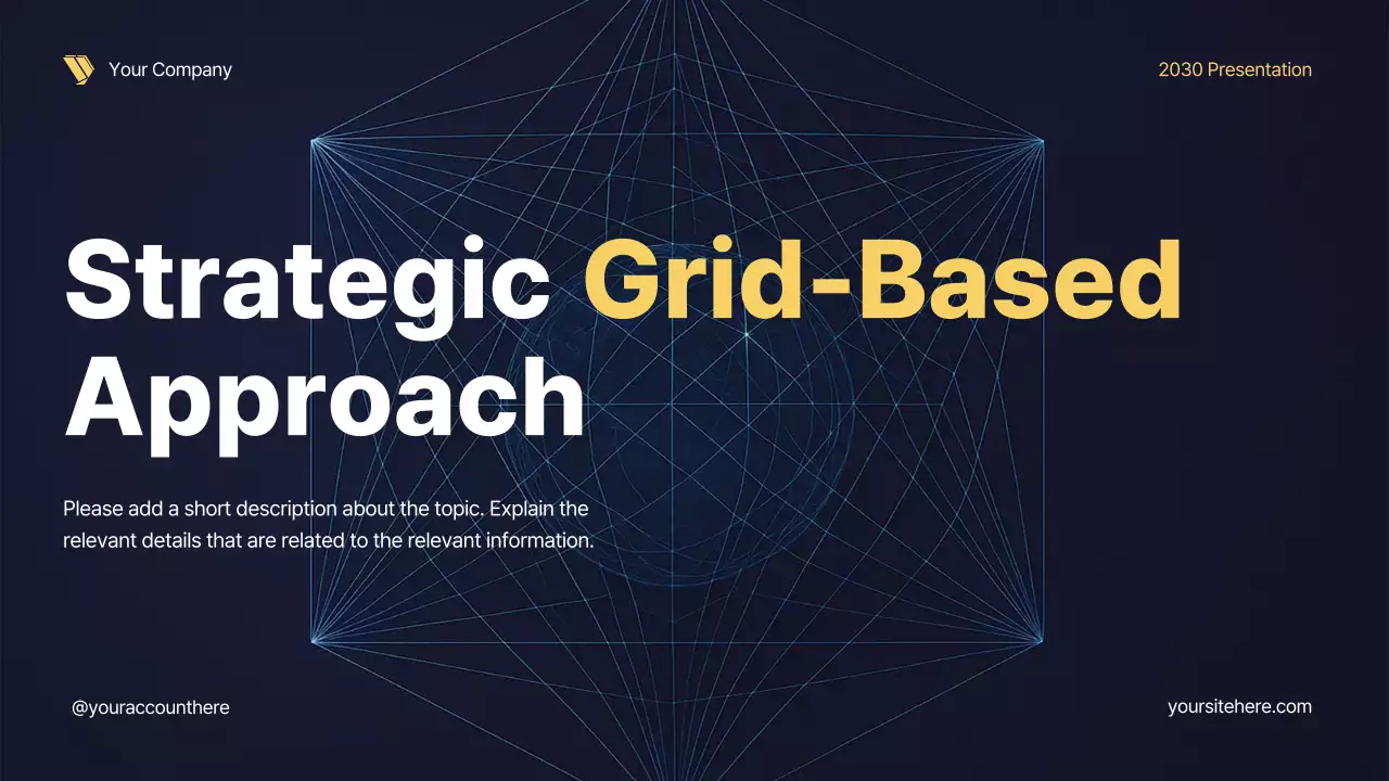 Navy Geometric Grid-Based Strategy Presentation