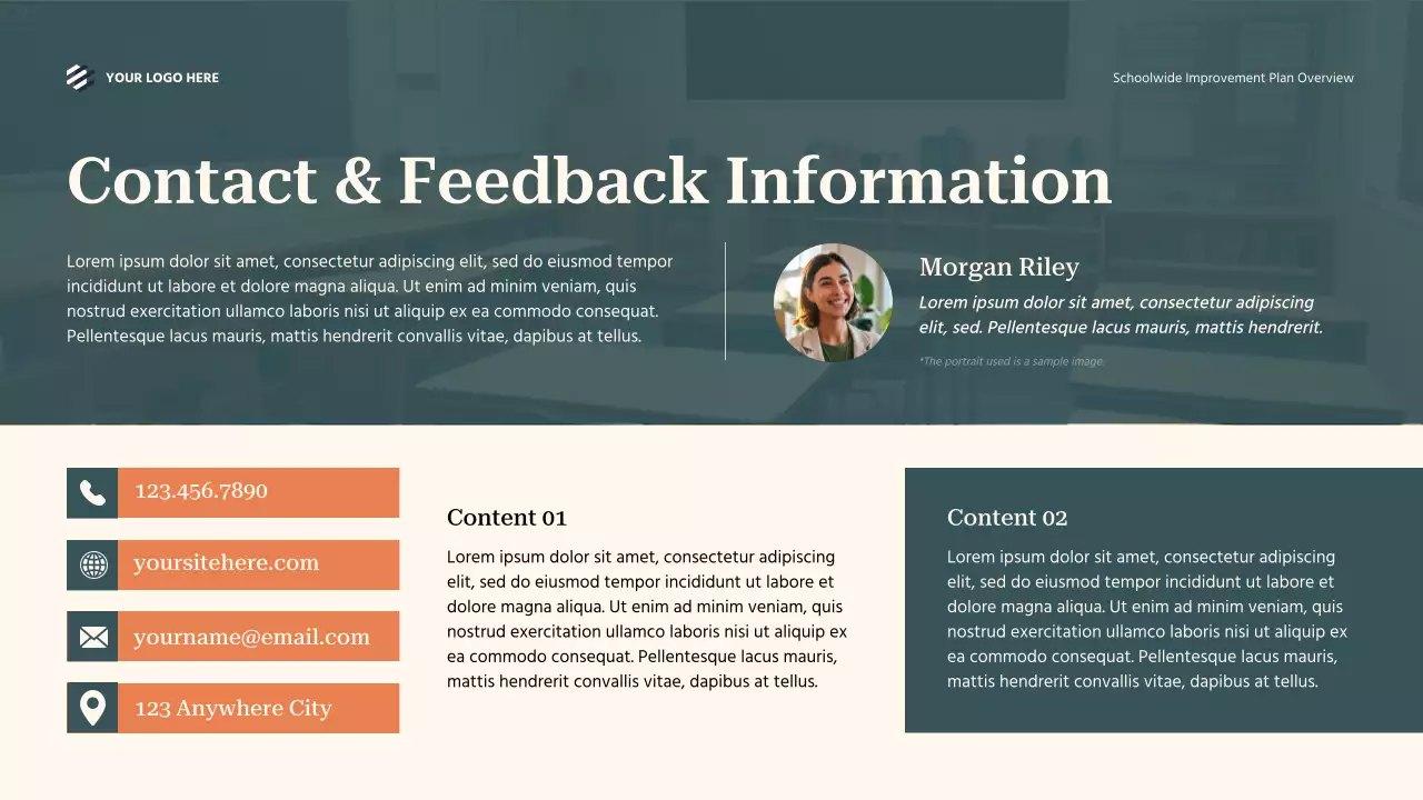 Teal Abstract Schoolwide Improvement Plan Overview Presentation