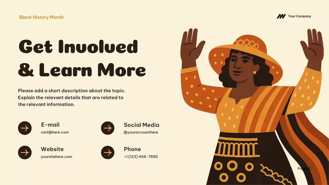 Orange Cultural Black History Lecture Presentation