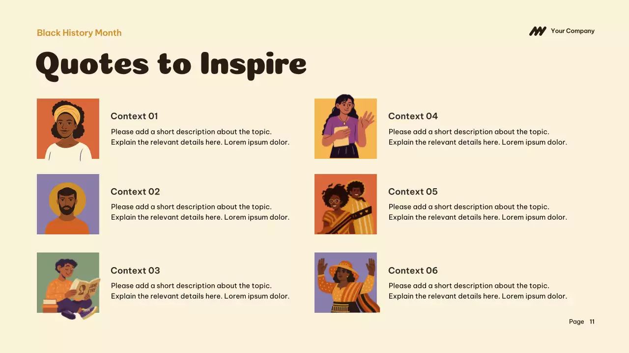 Orange Cultural Black History Lecture Presentation