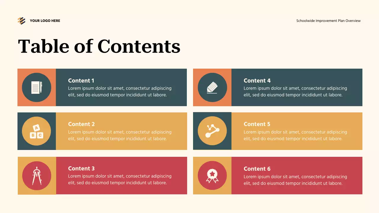Teal Abstract Schoolwide Improvement Plan Overview Presentation