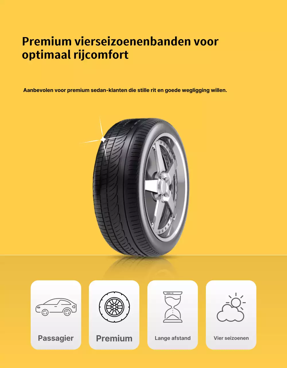 Gele moderne auto-advertentie
