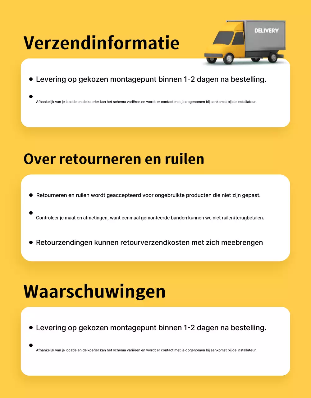Gele moderne auto-advertentie