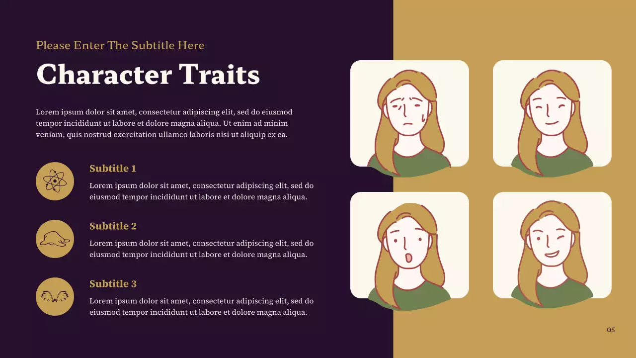 Purple and Brown Classic My Favorite Character Presentation