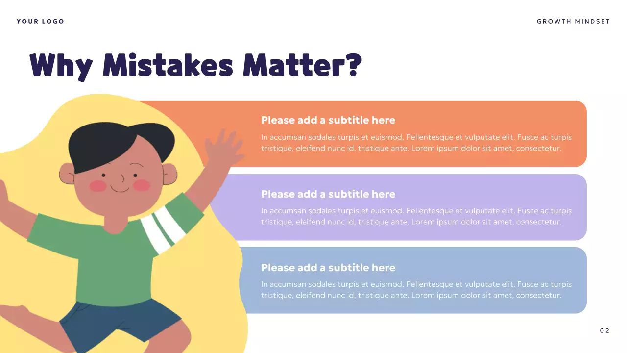 Orange Playful Growth Mindset Value Presentation