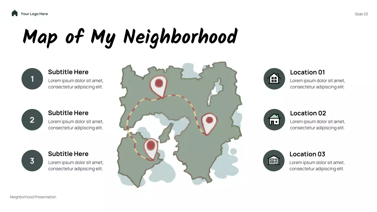 Green Simple Floral My Neighborhood Presentation