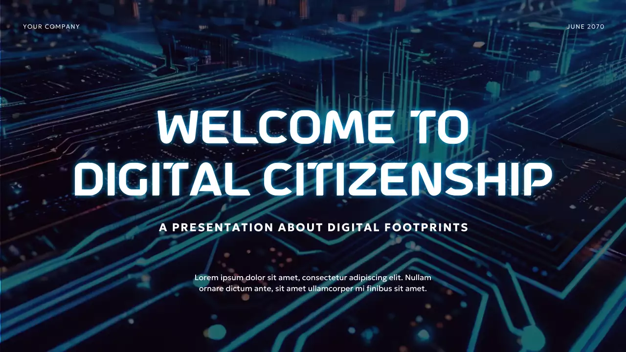 Blue Futuristic Digital Citizenship Presentation