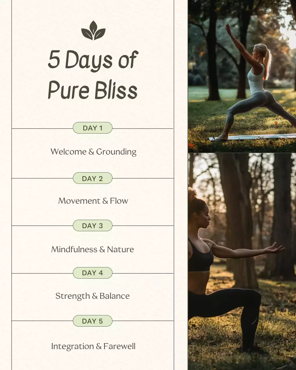 Beige Minimalist Yoga Wellness Schedule Instagram Post