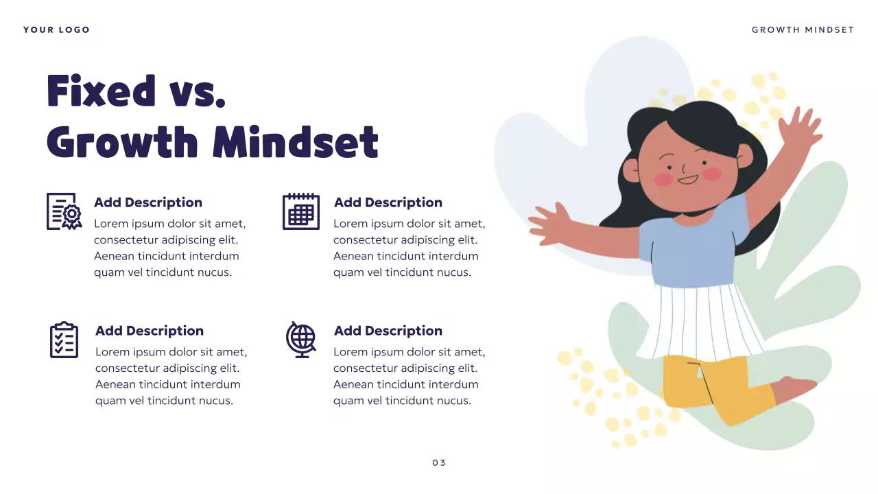 Orange Playful Growth Mindset Value Presentation