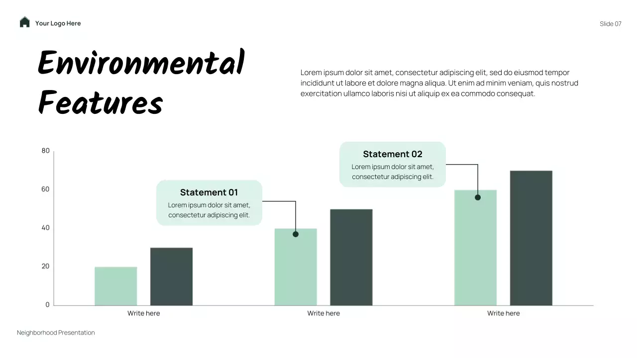 Green Simple Floral My Neighborhood Presentation