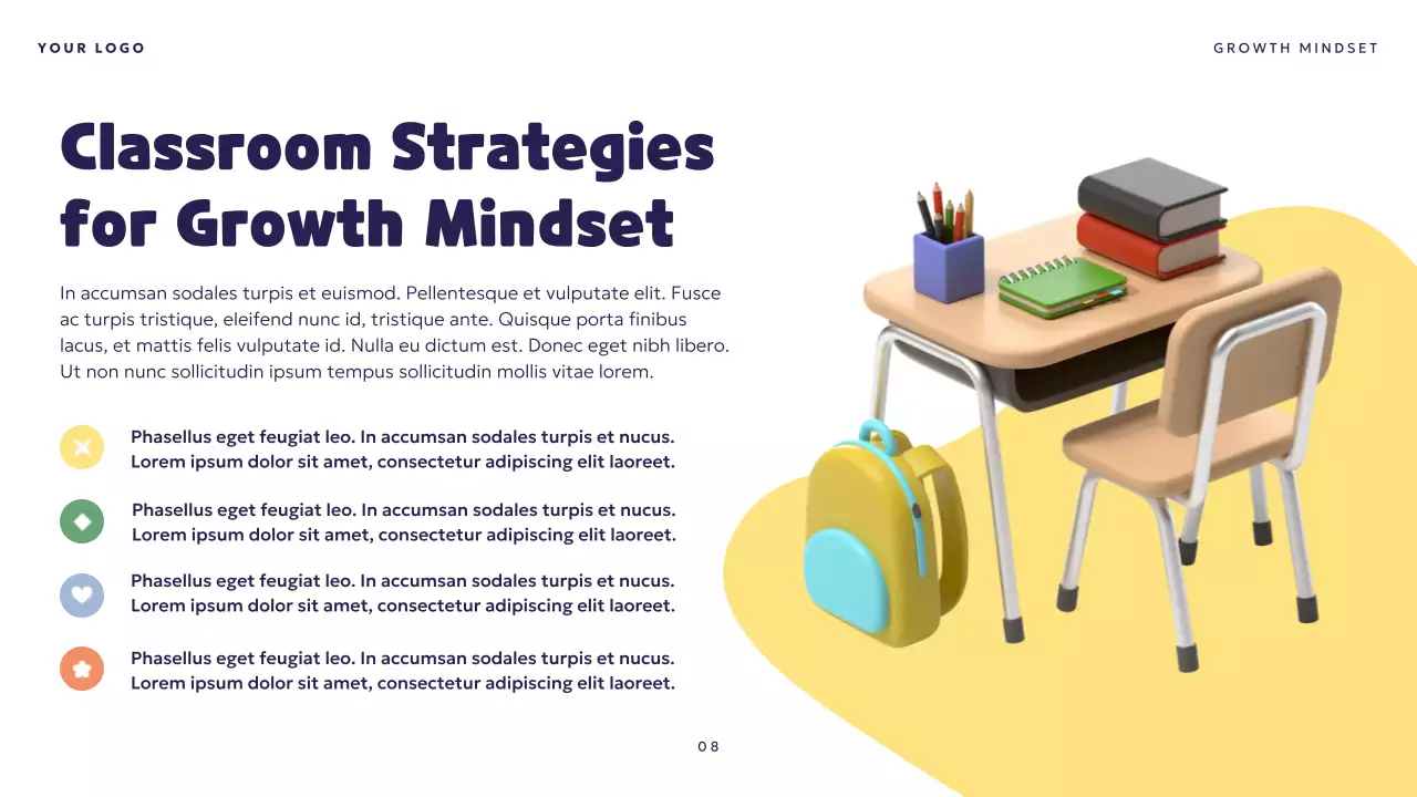 Orange Playful Growth Mindset Value Presentation