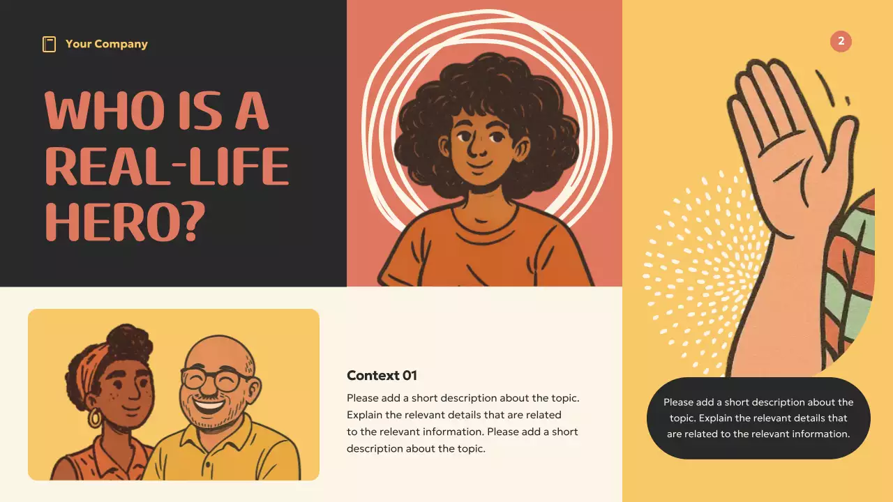 Apresentação de inspiração para modelos retrô laranja