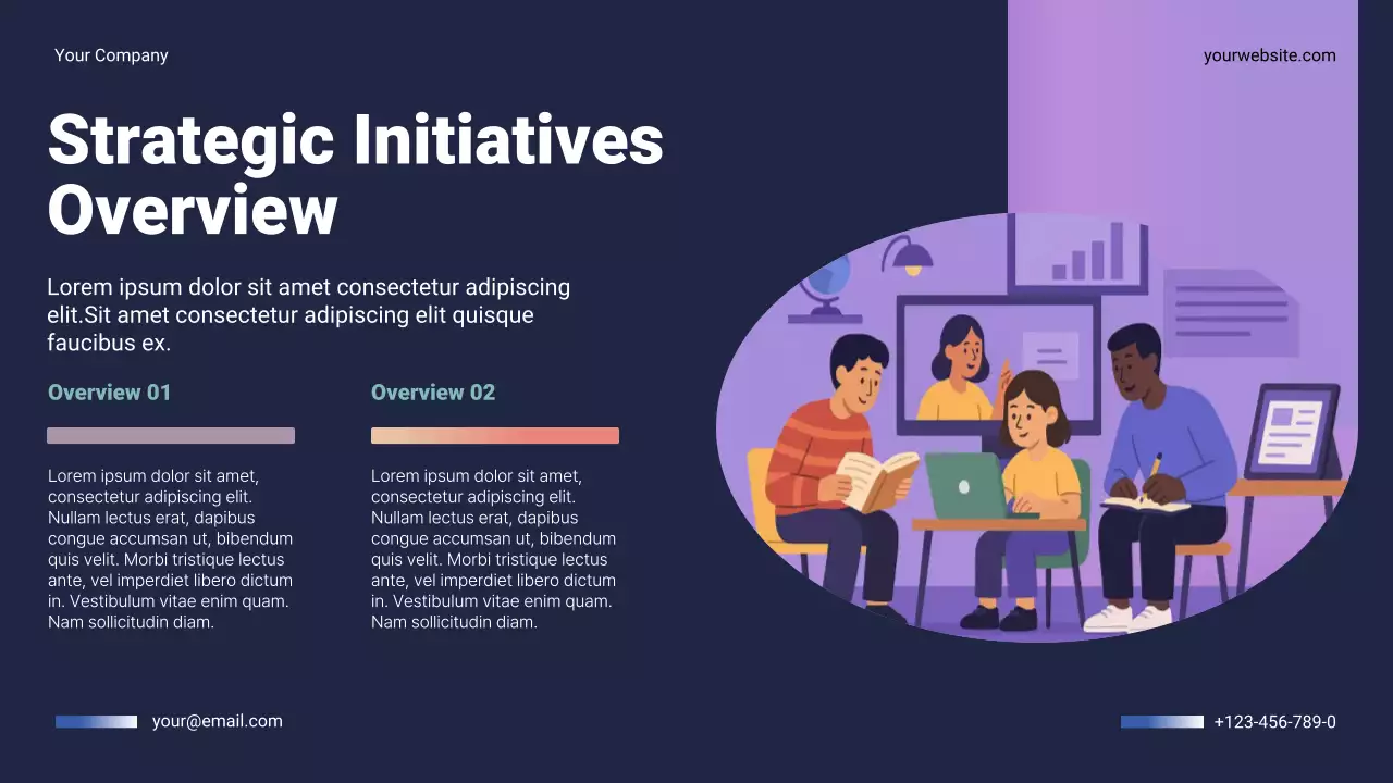 Navy Modern Business Annual Plan Presentation