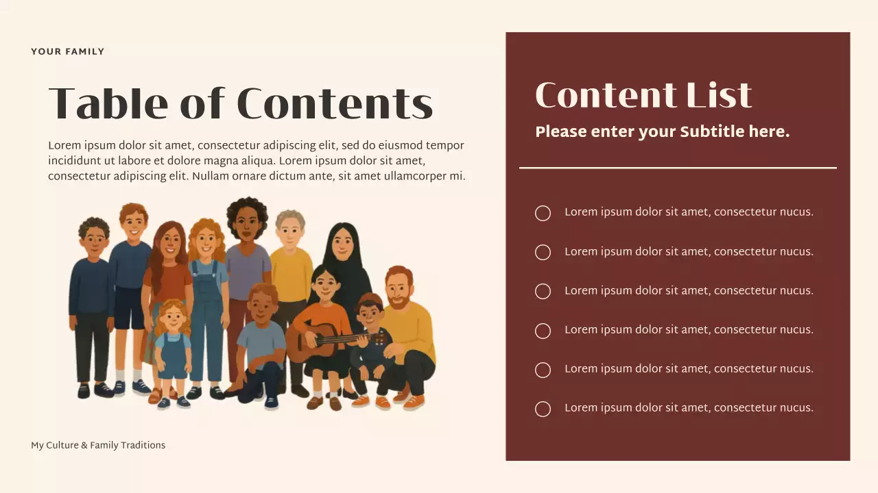 Beige Elegant Family Culture and Traditions Presentation