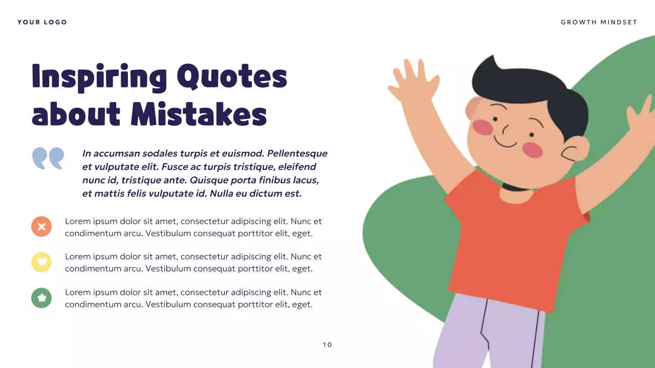 Orange Playful Growth Mindset Value Presentation