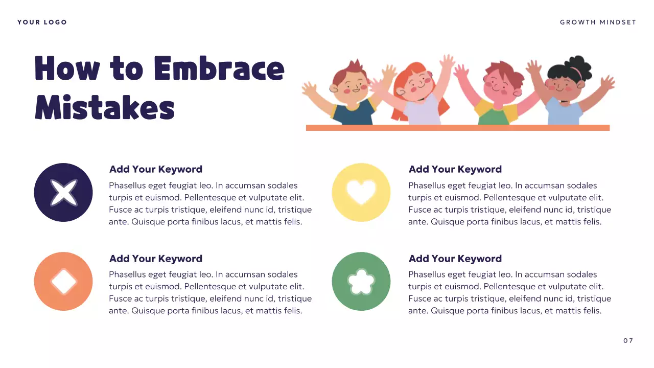 Orange Playful Growth Mindset Value Presentation