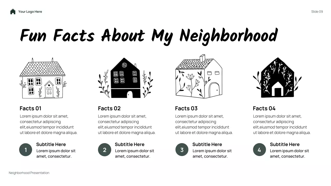 Green Simple Floral My Neighborhood Presentation