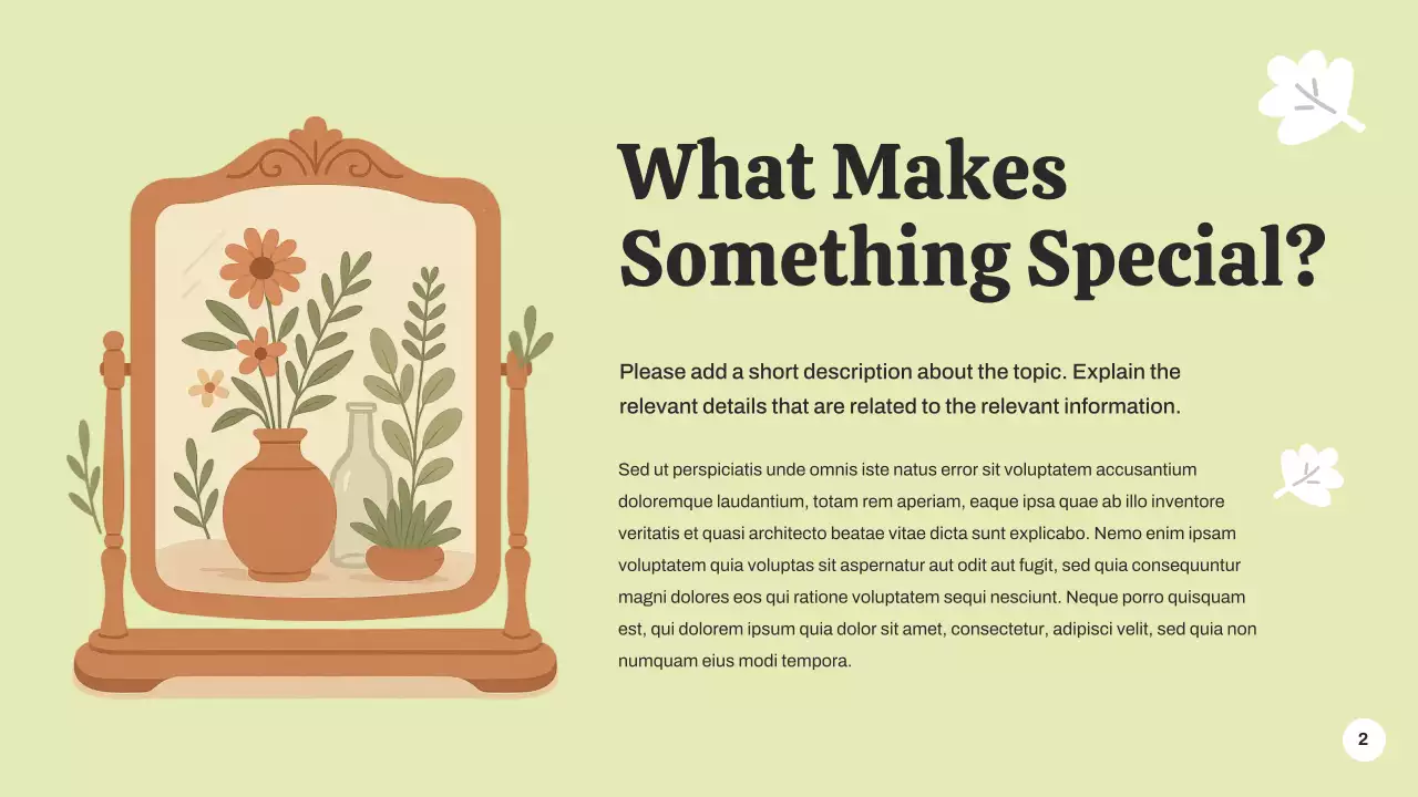 Green Botanical Special Event Announcement Presentation