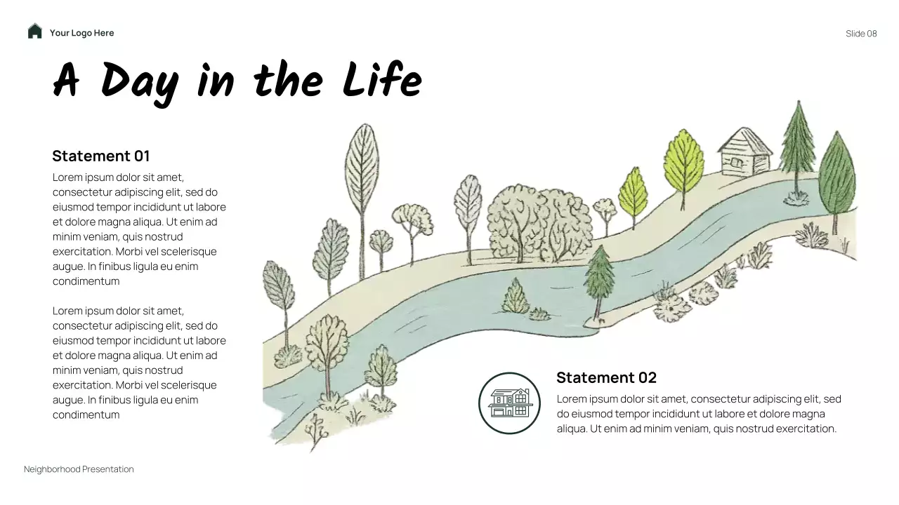 Green Simple Floral My Neighborhood Presentation