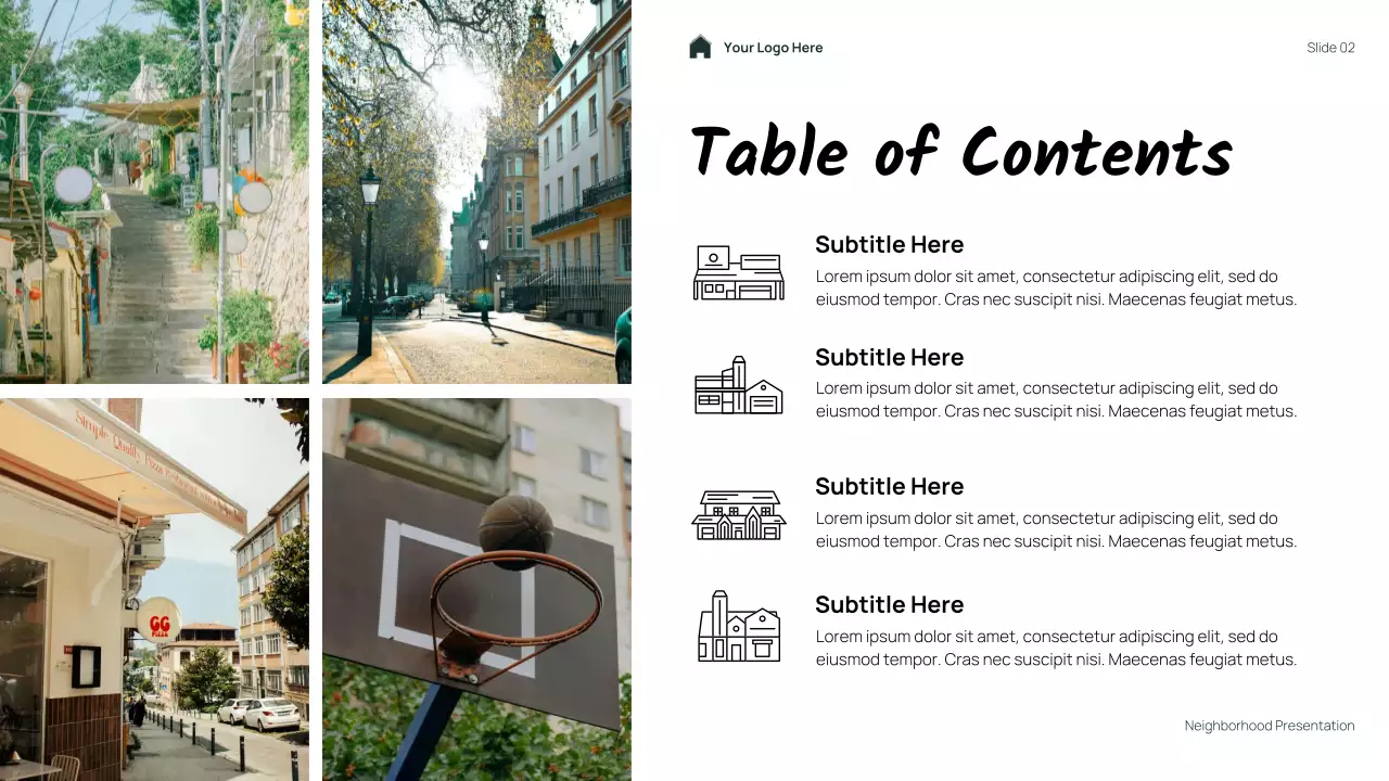 Green Simple Floral My Neighborhood Presentation