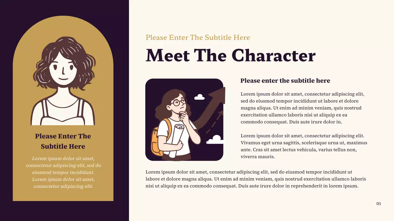 Purple and Brown Classic My Favorite Character Presentation