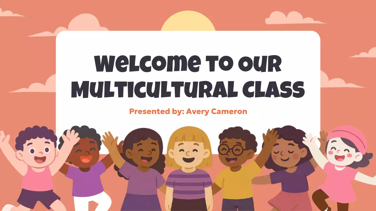 Coral Playful Multicultural Class Presentation
