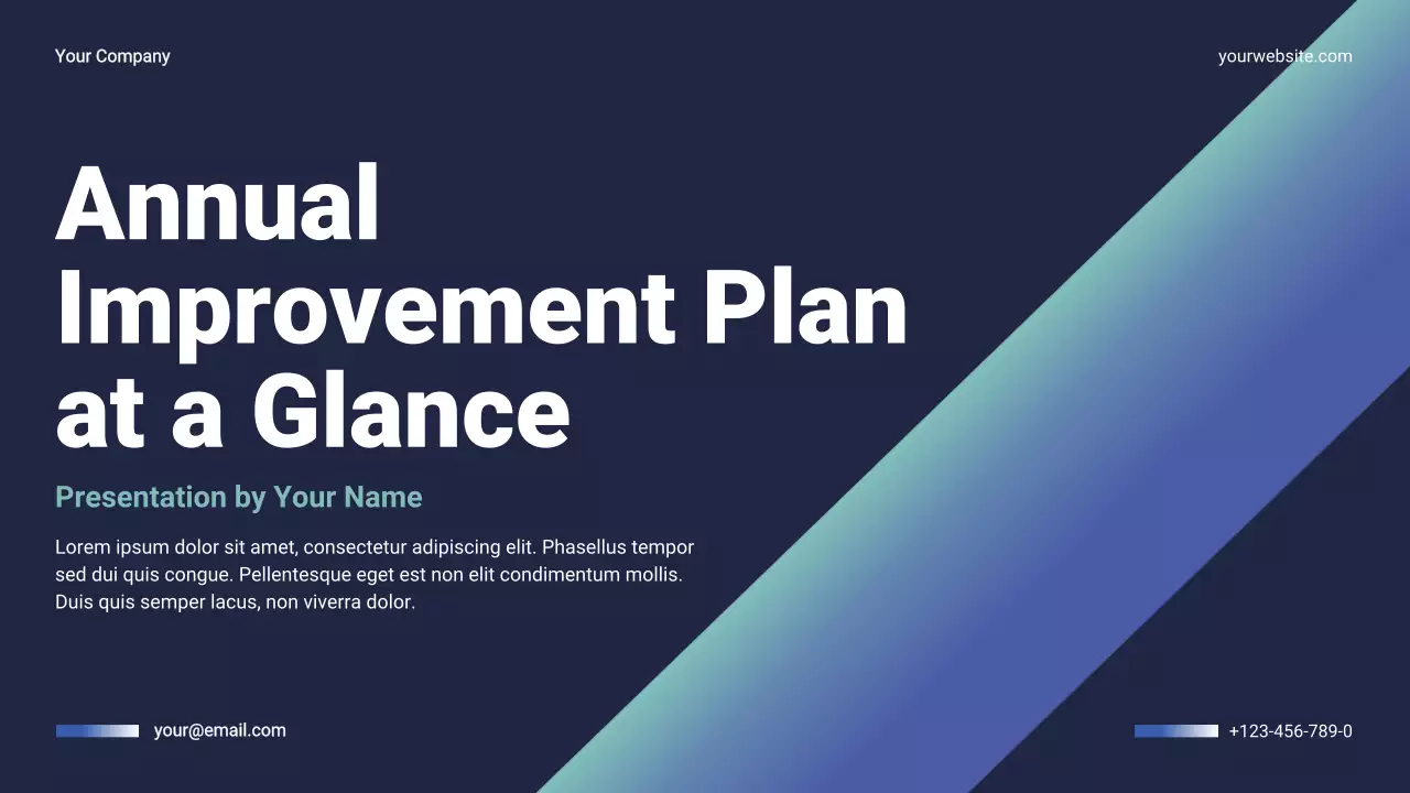 Navy Modern Business Annual Plan Presentation