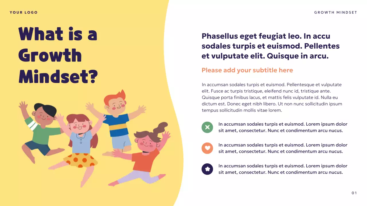 Orange Playful Growth Mindset Value Presentation