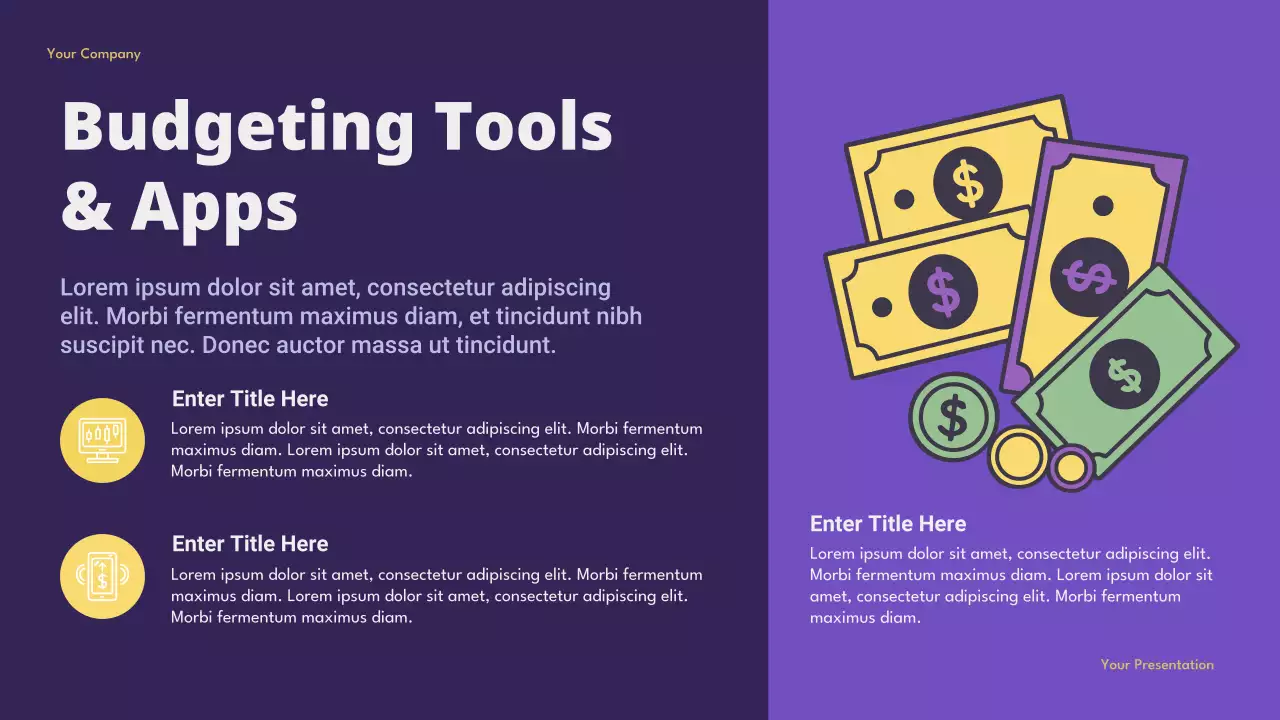 Purple Modern Finance Smart Budgeting Presentation