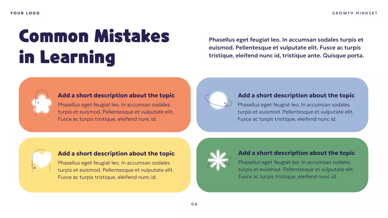 Orange Playful Growth Mindset Value Presentation