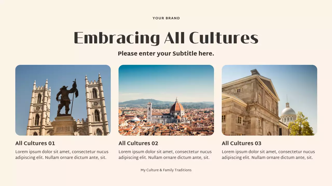 Beige Elegant Family Culture and Traditions Presentation