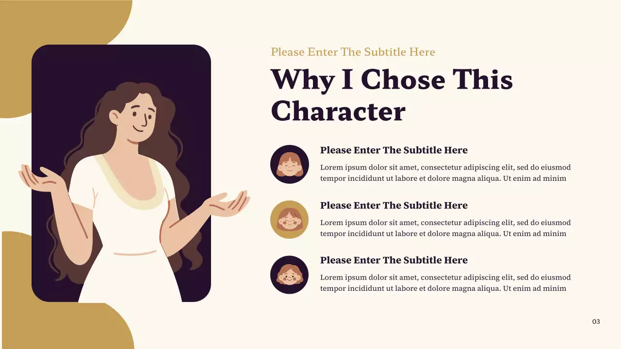 Purple and Brown Classic My Favorite Character Presentation