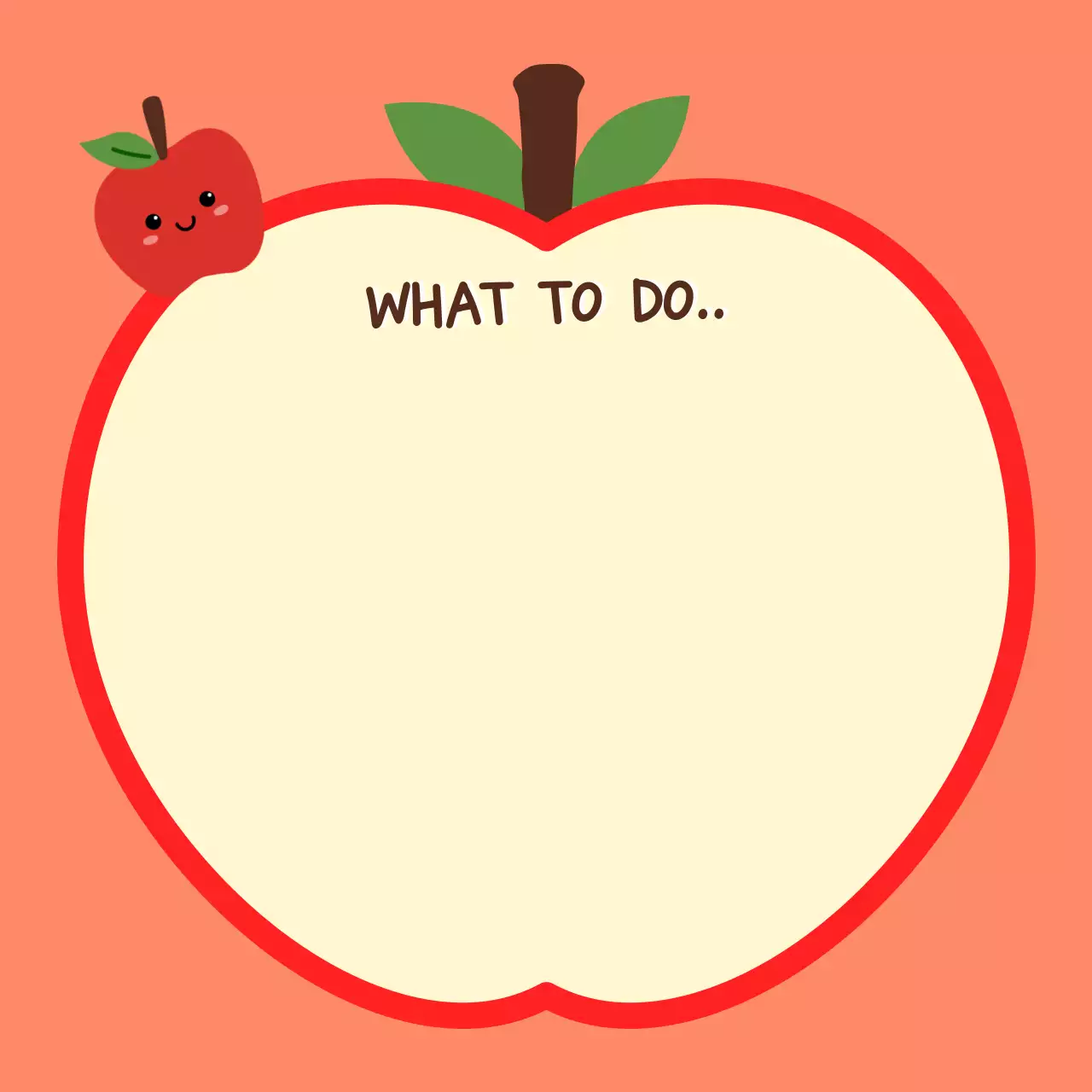 주황 아기자기한 메모지 문구