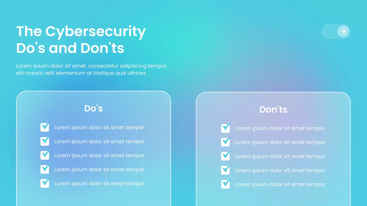 블루 모던 사이버 보안 가이드 프레젠테이션