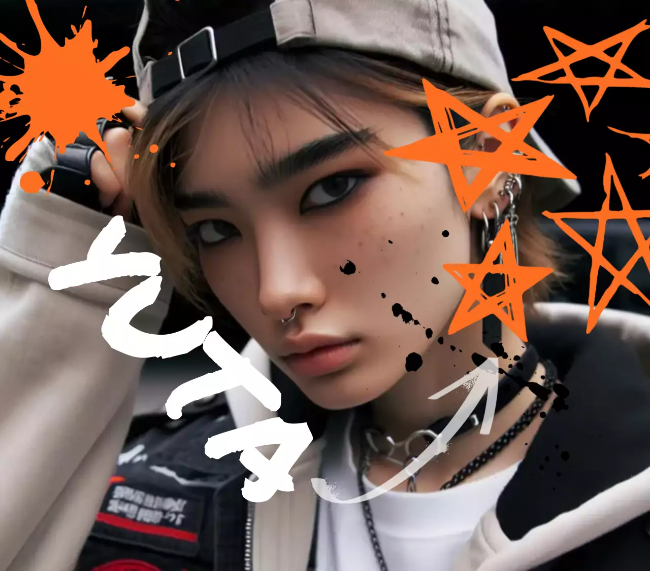 オレンジ ポップ ポートレート