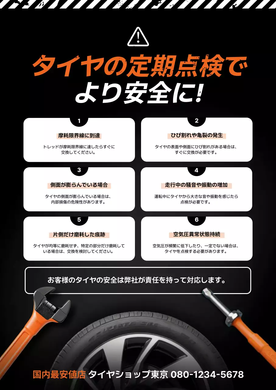 オレンジ モダン 安全 ポスター