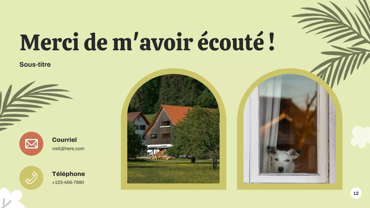 Présentation de l'annonce de l'événement botanique vert