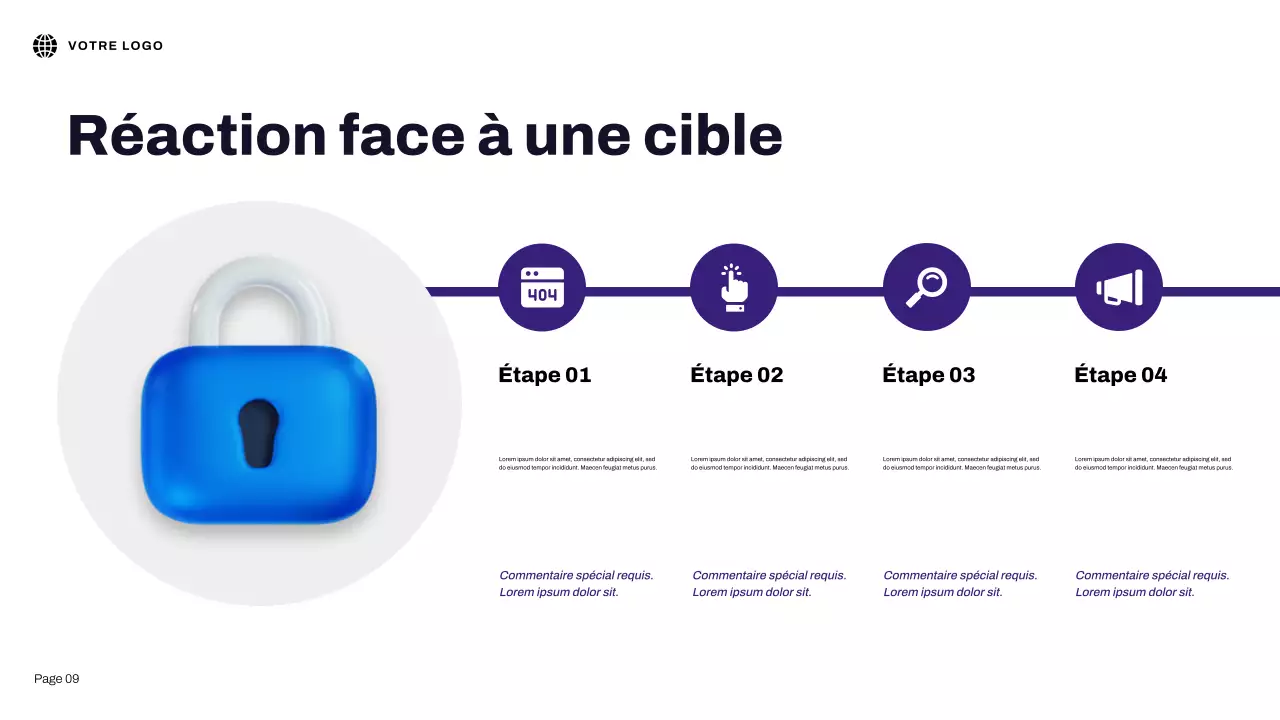 Présentation illustrative 3D bleue sur la sécurité Internet