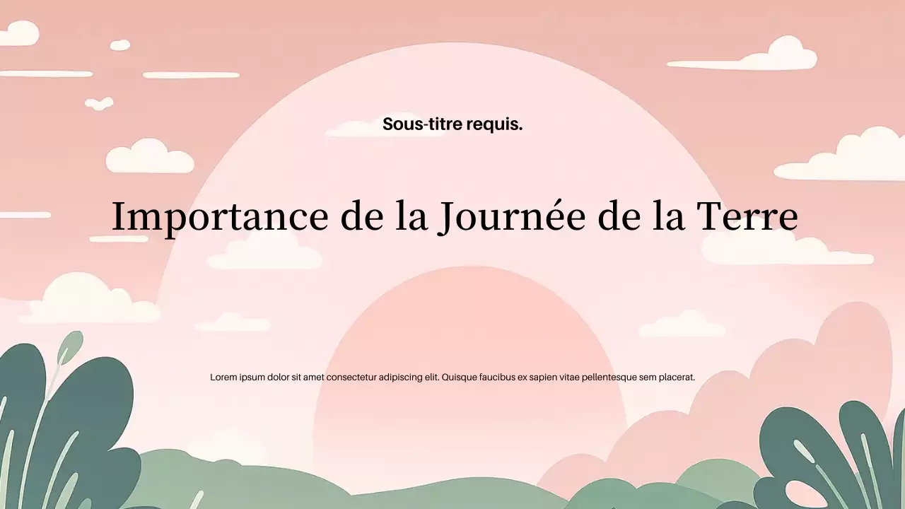 Présentation de l'annonce de la Journée de la Terre sur l'esthétique rose