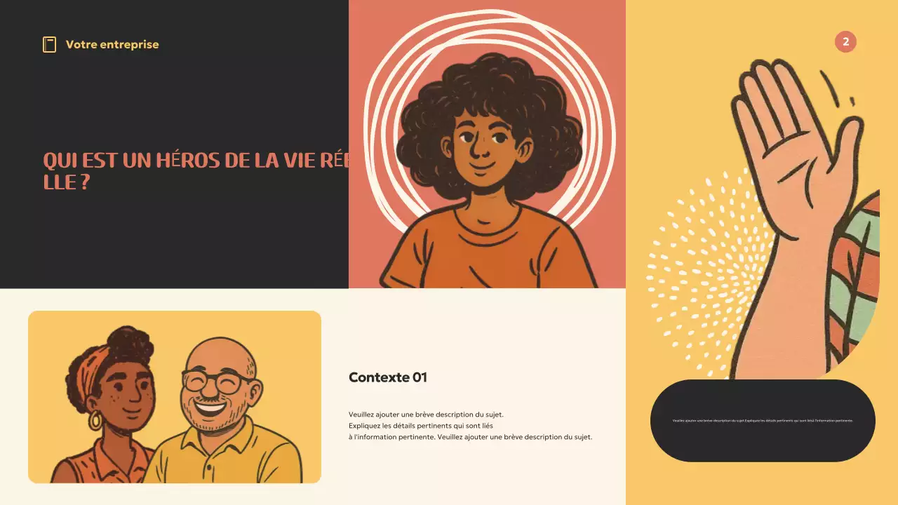 Présentation d'inspiration rétro orange