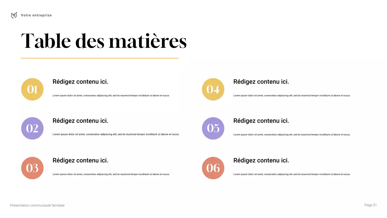 Présentation d'une communauté familiale simple et moderne