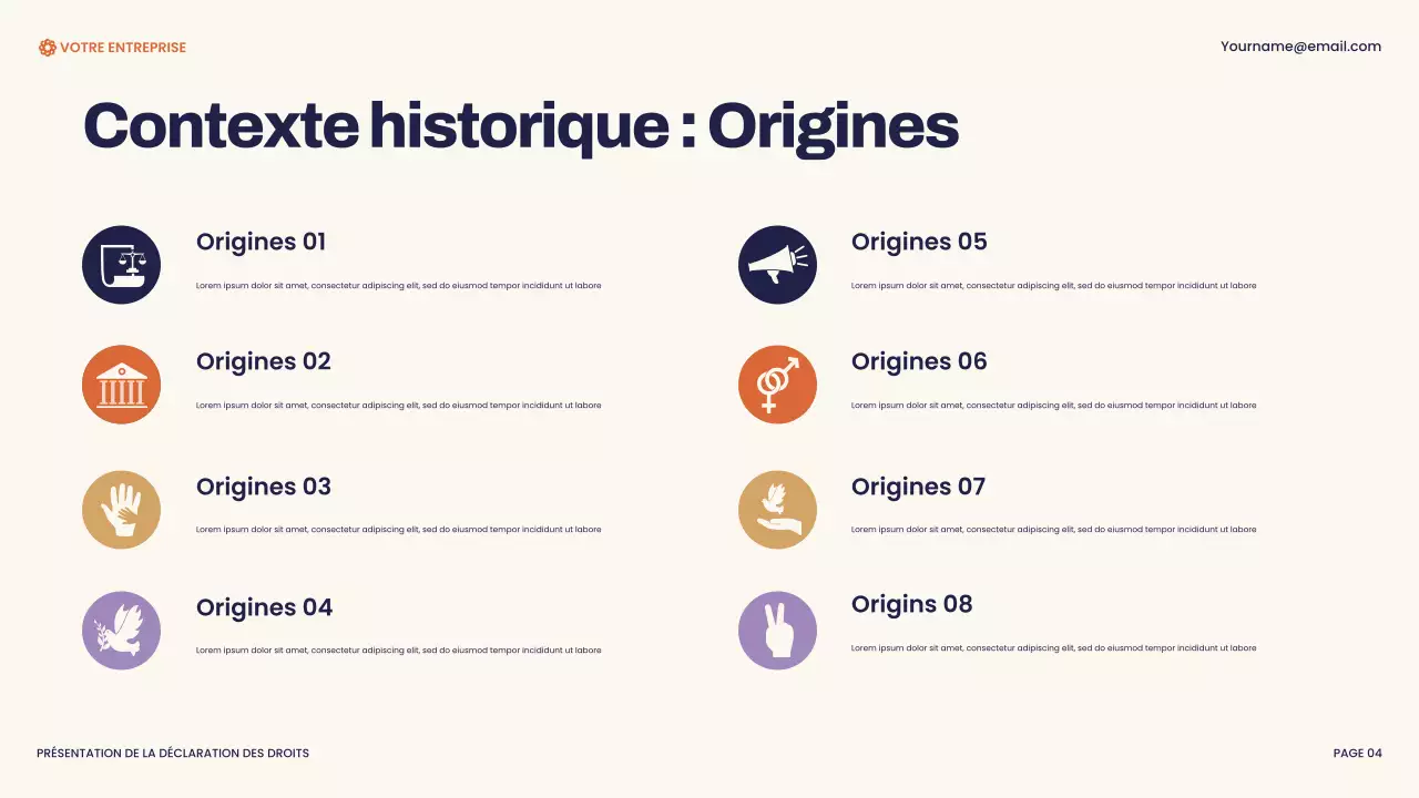 Présentation de la Déclaration des droits moderne de la marine et de l'orange